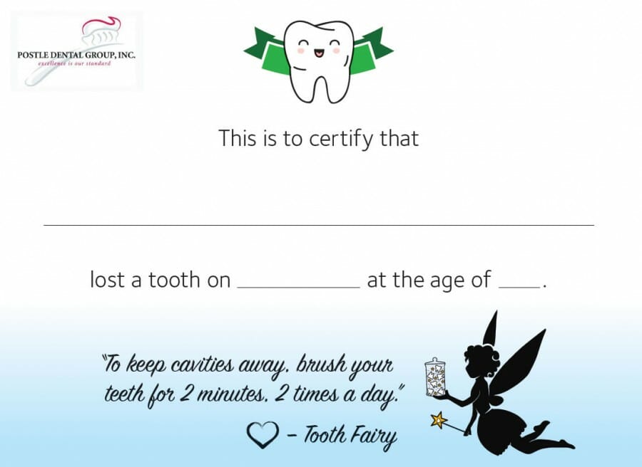 Tooth Fairy Certificate